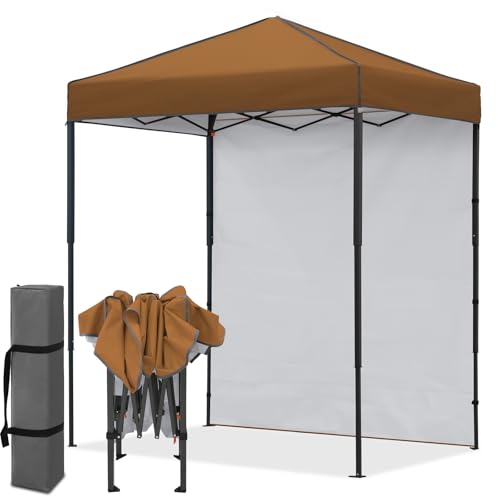 EAGLE PEAK 6x4 Instant Pop Up Canopy Tent with 1 Sidewall, Khaki
