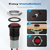Indicator Light, 12V LED Small Indicator Light Waterproof 1/2 Panel Cutout 12V 24V Metal LED Indicator Pilot Dash Light with 145MM Wires -7PCS
