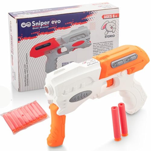 Storio EVO Sniper Hot Fire Gun Toy with 10 Safe Soft Foam Bullets, Fun Target Shooting Battle Fight Game for Kids Boys - White (B0CNRGC85S) Amazon Price History, Amazon Price Tracker