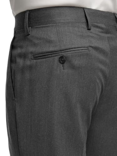 Paul Fredrick Men's Wool Flannel Solid Pleated Pants4