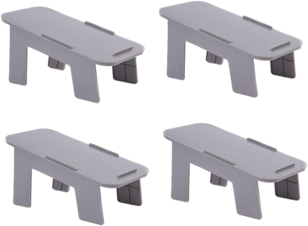 4pcs Double Creative Shoes Rack Removable and Stackable Grey Shoe Storage Organizer for Home Sandals Slippers