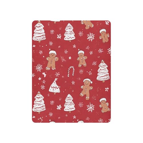 Image of Crib Sheet Breathable Soft Crib Mattress Sheet for Baby Toddler Boys Girls Fitted Crib Sheet Fit Standard Crib Mattress 39 x 27 Inch Gingerbread Christmas Tree Red