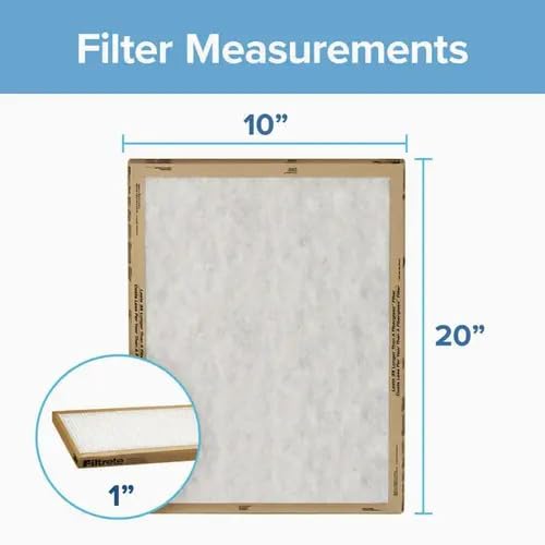 Filtrete 10x20x1 Air Filter, 3M MERV 1 HVAC AC Furnace Filter Replacement, 6-Pack (Actual Size 9.81x19.81x0.88 in) - image 2