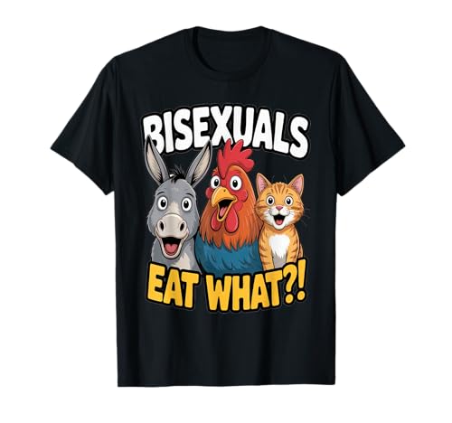 LGBTQ Bisexuales Comen Lo Divertido Juego de palabras Orgullo Gay Humor Adulto Camiseta