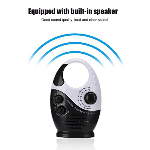Am/Fm Radio, Multifunctional Portable Shower Bathroom Hanging Music Radio Built-In Speaker Daily Waterproof Loud And Clear Sound #TOP1