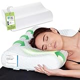 feela.® Orthopädisches Kopfkissen/Schlafkissen [3 Härtegrade] - Lindert Nacken- & Schulterschmerzen, Erhöht Schlafkomfort und Entlastet die Halswirbelsäule | Pillow, Kissen 40x60, Polster (Hart)