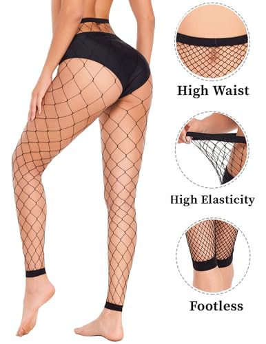Image of Avidlove Fishnet Stockings for Women Footless High Waist Fishnets Tight | Thigh High Stockings, Open Toe, High Stretch, Comfortable, Gothic Costume, Rave Outfits, for Cosplay, Halloween