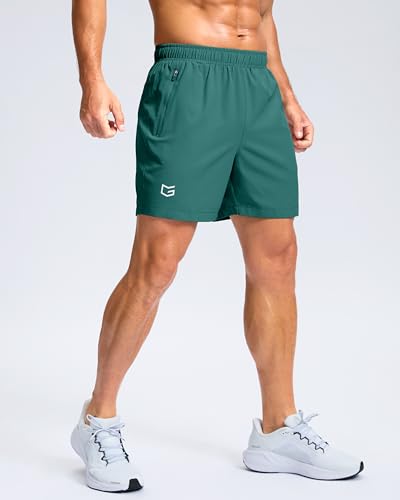 Image of G Gradual Men's Athletic Running Shorts with Zipper Pockets Quick Dry 7 inch / 5 inch / 9 inch Workout Gym Shorts for Basketball Hiking
