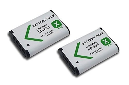 AAA PRODUCTS - 2 x Rechargeable Battery for Sony Cyber-Shot Digital Cameras, Action Cam and Handycam Camcorder - Replacement for Sony NP-BX1 Battery