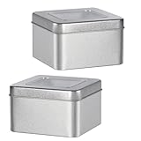 minkissy Juego de 2 Latas de Hojalata Plateadas para Almacenamiento de Dulces y Velas Delicadas con Superficie Lisa y Capacidad Moderada para Manualidades