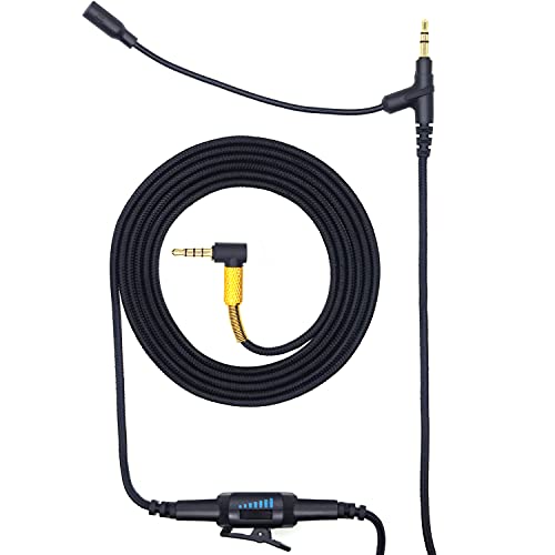 Boom Mic,Noise Cancellation Mute Volume Control Replacement Mic for Game Console Station Headsets and PC Phone Meeting Communcation,3.5mm Audio 6.6Ft Extention Cable with 90 Degree Gaming Microphone