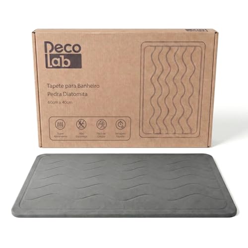 Decolab Tapete Para Banheiro De Pedra Diatomita Ultra Absorvente Secagem Rápida Antiderrapante Natural Drystone