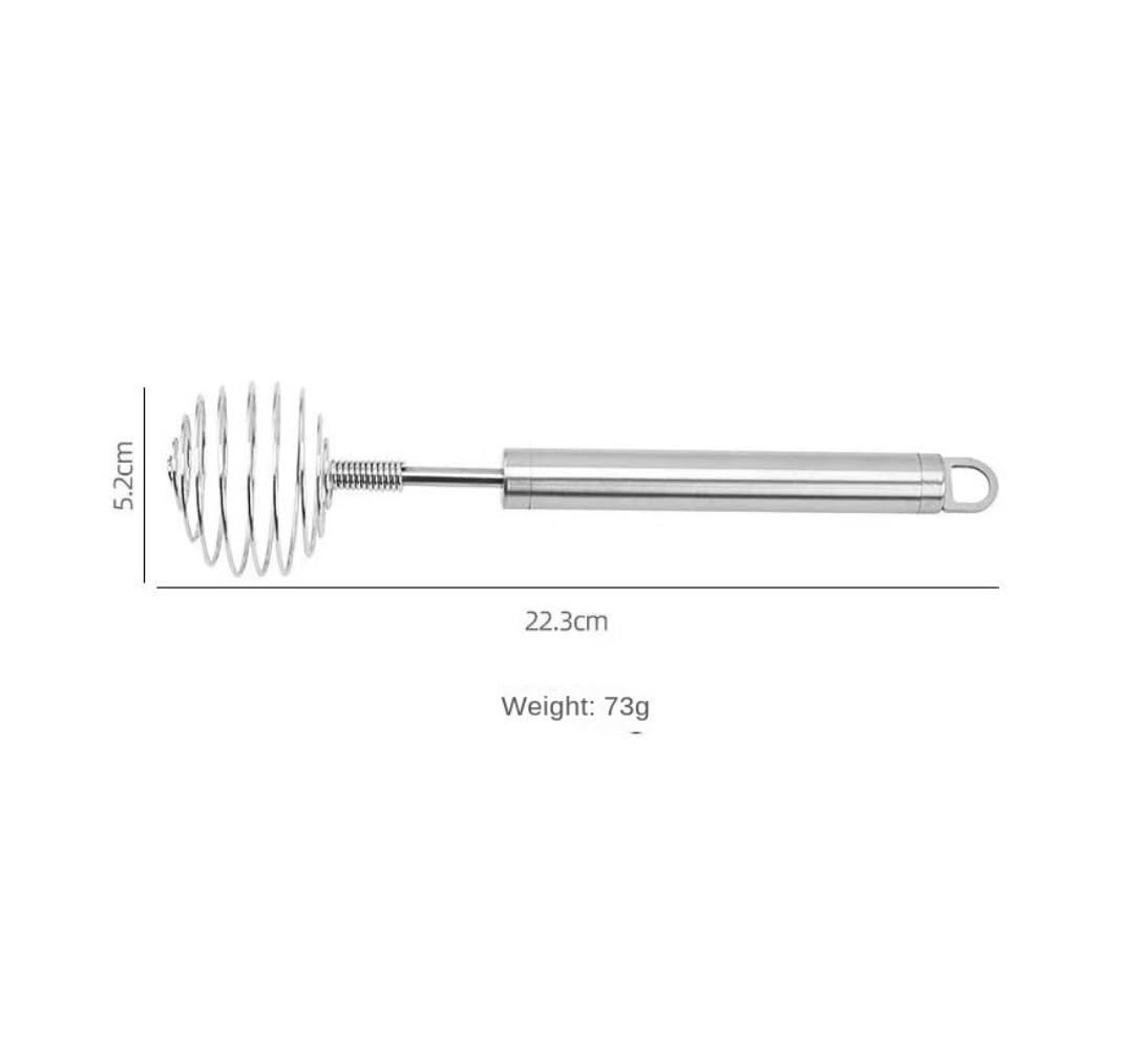 Varillas de Batir para Cocinar Batidor De Huevos Manual De Acero Inoxidable, Batidor De Huevos En Espiral con Resorte, Suministros De Cocina, Batidor De Bolas Huevos, Espumar, Batir