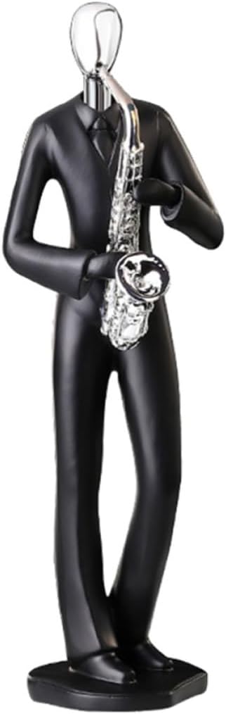 Musical Character Figurine, Modern Simplicity Decor Black Resin