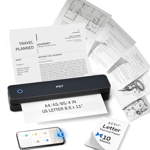 PRT Inkless Portable Printer for Travel, Wireless Thermal Printer...