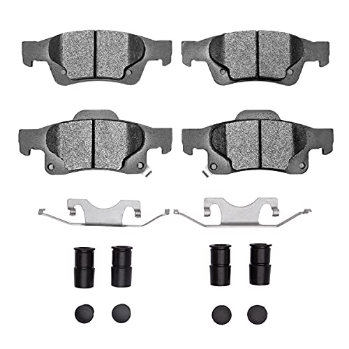 Image of DFC Rear 3000 Semi-Metallic Brake Pads| Fits 2011-2022 Dodge Durango | Jeep Grand Cherokee| Automotive Replacement Brake Pads| Hardware