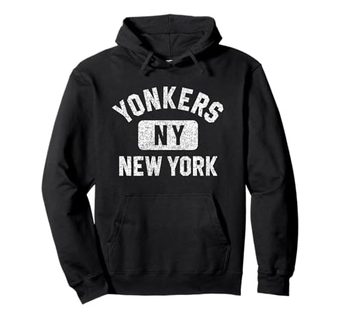 Yonkers NY Gym Distressed White Pullover Hoodie