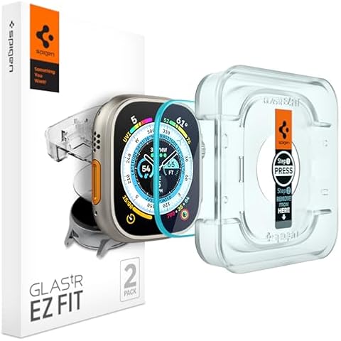 Spigen EZ Fit Tempered Glass Protector for Apple Watch Ultra 2 Cover