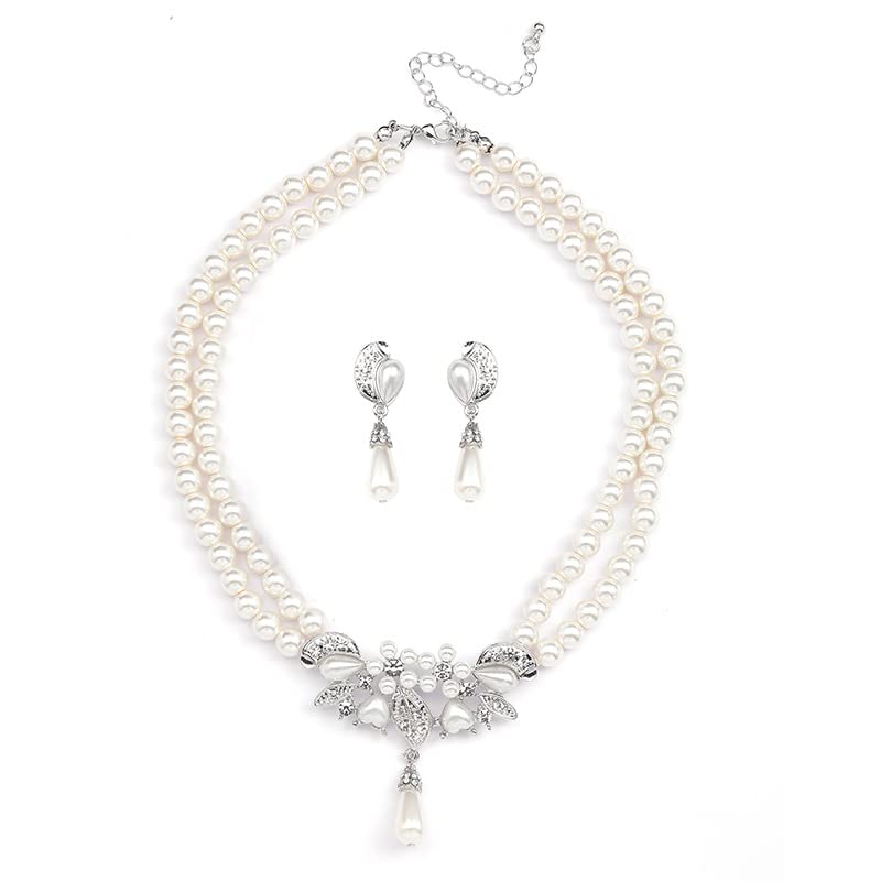 SANNIDHI Cross Pendant Pearl Necklace with 8mm Rosary Beads for Prayer and Gift Box main image 1