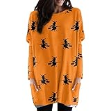 Halloween Damen Pullover, Langarmshirt Damen Rot, Damen Sweatshirt Pullover - Pulli Casual Vintage Pullover Mode Print Hip Hop Pullover Tops Kapuzenpulli Herbstjacke Hoodie Jacke Mantel