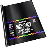 Hygloss Products Metallic Foil Paper – Premium Gift Wrap Roll – 26 Inch x 25 Feet, Black