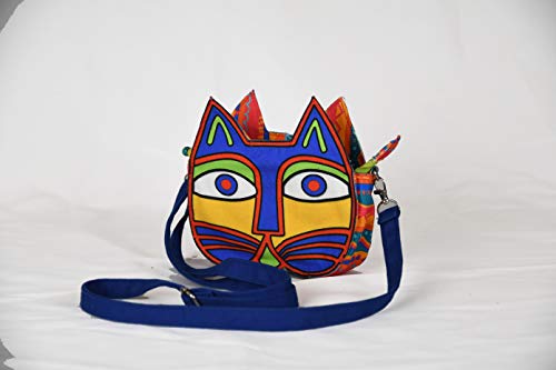 Cat-On-the-Bag A-Mews-Ing Kitty Face Fun Colorful Crossbody Bag | One Pocket Sling Purse | Cute Gifts for Cat Lovers for Everyday Use, Travel, and More3
