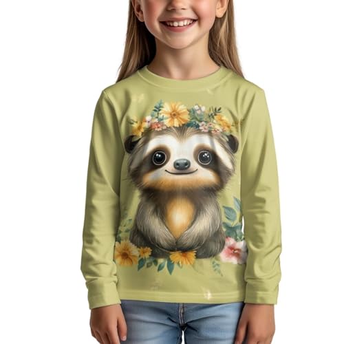 Girls Cartoon Print Long Sleeve Graphic Tee Casual Crew Neck T-Shirts for 3-16 Years Little Girls2