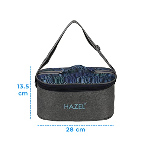 Image of HAZEL Lunch Bag for Office Men and Women | Lenght 28 cm x Height 13.5 cm with Shoulder Handle | Water Resistant Tiffin Bag for Kids to School | Tiffin Cover Bag Only, Flat Bag