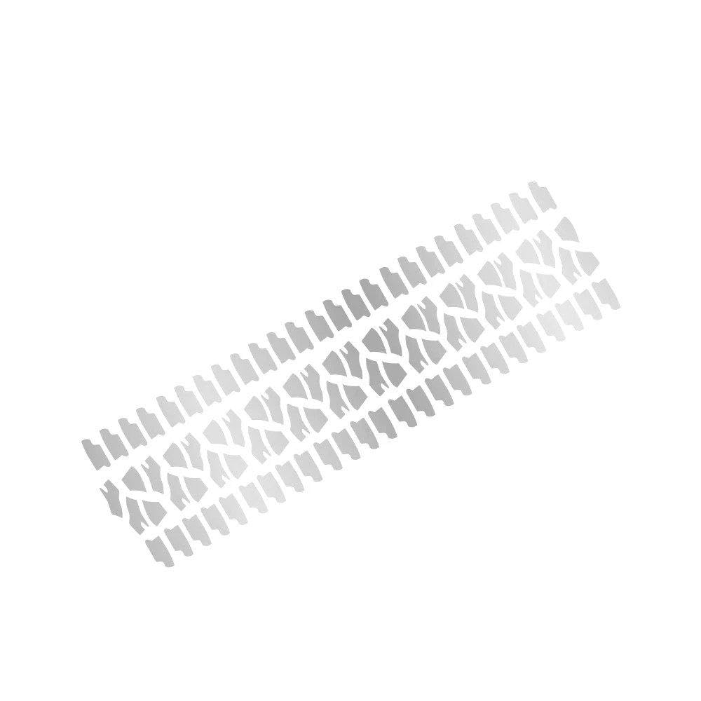 Dabhuoc Matt Silver Tracks Applique Modified Vinyl Decor Decals Auto Hood Door Side Tail Tuning Stickers(,100X28cm)