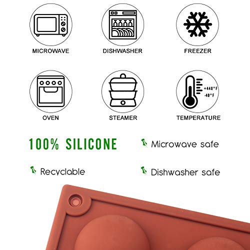 image for Hoepaid 3 Pcs Silicone Mold for Chocolate, Cake, Jelly, Pudding, Round
