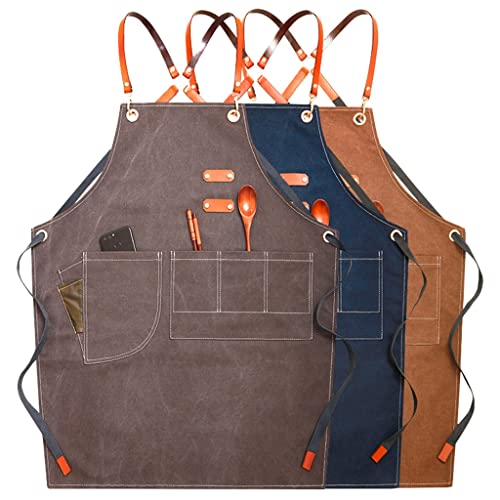 Slsfjlkj Canvas Solid Work Apron For Hairdresser Master Apron For Kitchen Accessories House Cleaning Bibs Cooking (Color : B, Size : 78X56Cm) #TOP2