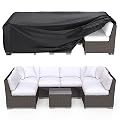 BROSYDA Patio Furniture Covers, Heavy Duty Outdoor Furniture Cover Waterproof, Sectional Sofa Set Cover Table and Chair Set Covers 124" L × 71" W × 29"