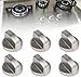 6 Pcs Gas Stove Knob,Cooker Knob,6mm Universal Cooker Replacement Knobs,Durable Metal Surface Switch Control Stove Adaptors Knobs for Hobs,Cookers & Ovens,Compatible with Most Gas Stoves