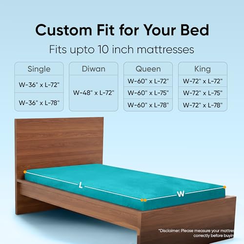 Image of Frido Bamboo Waterproof Mattress Protector for Queen Beds (78 x 60 Inch), Soft Bamboo Terry Comfort, Cooling Breathable & Noiseless Mattress Cover, Fit for Mattresses Up to 10 Inches (Teal Blue)