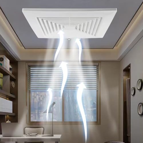 UTTASU Ventilador de techo integrado elegante y funcional, perfecto para uso en baño y cocina (28 x 28 cm)