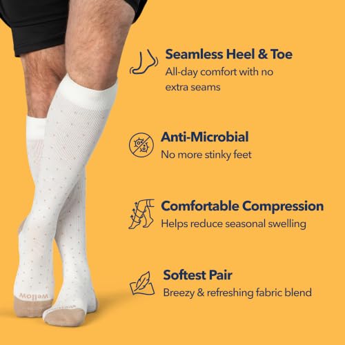 Image of Wellow Knee High Compression Socks for Men & Women - Made with Viscose from Bamboo, Swelling & Pregnancy Support