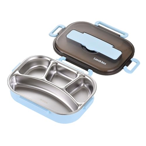 Fiambrera térmica - fiambrera de acero inoxidable con múltiples compartimentos, diseño a prueba de fugas y duraderos, palillos reutilizables | Almacenamiento de alimentos aislado para