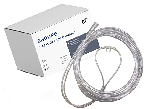 Endure Soft Nasal Oxygen Cannula, 7 Ft, Latex-Free Cannula, Case of 50 (Adult, Curved Prong)