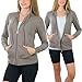 ToBeInStyle Women’s Cotton Lightweight Long Sleeve Hoodie Pullover or Full Zip Jacket w/Kangaroo Pocket