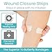 ViveCare Emergency Wound Closure Device Kit 4 Pcs - Adhesive Zip Stitch Sutures Butterfly Bandaids Sterile & Laceration Closure - Steri Strips Bandages Without Stitches for Outdoors - Island Dressing