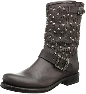 FRYE Women's Jenna Cut Stud Short Boot, Charcoal, 8.5 M US