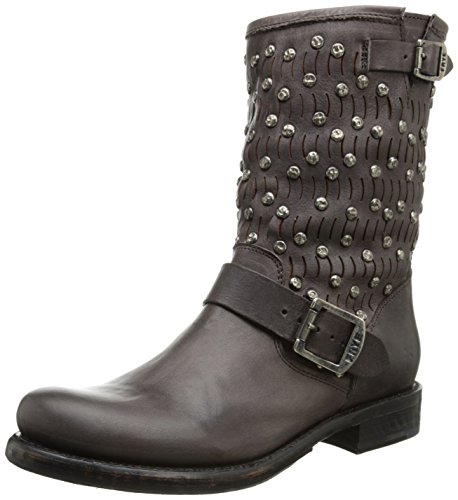 FRYE Women's Jenna Cut Stud Short Boot, Charcoal, 8.5 M US