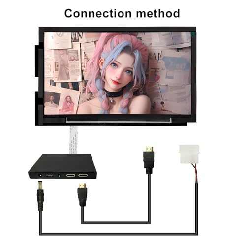 Image of wisecoco 14 Inch LCD Screen for Lian Li O11 Mini PC Case FHD 1920x1080 Laptop Screen Replacement PC Secondary Display HDMI 72% NTSC (Black)