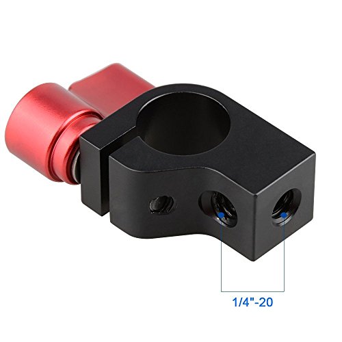 Camvate 15Mm Single Rod Clamp With Two 1/4"-20 Screw Hole For Camera Dslr Rail System(Red, 2 Pieses) - 1781 #TOP1