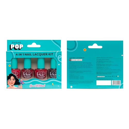 Image of SUGAR POP 4 in 1 Nail Lacquer Kit- 02 Rouge Canvas