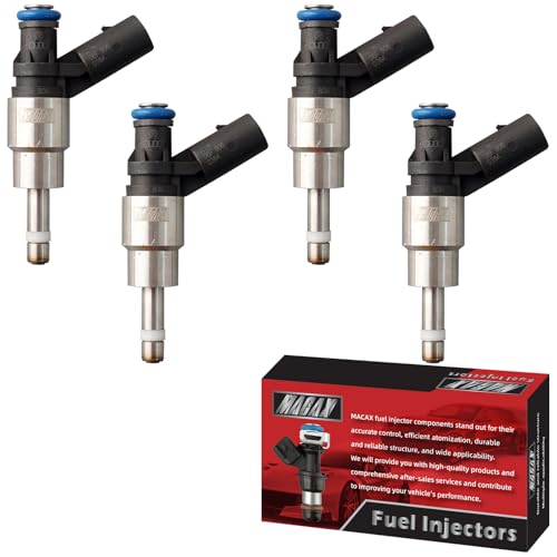 MACAX Set of 4 Fuel Injectors 06F906036A FJ856 Replacement Compatible with Audi A3 A4 Quattro TT Volkswagen Eos GTI Jetta Passat 2005 2006 2007 2008 2.0L L4 - Replaces 0261500020 62800
