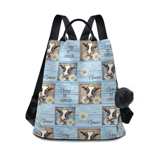 Sac à dos femme imprimé marguerites idéal pour les cours et sorties citadines