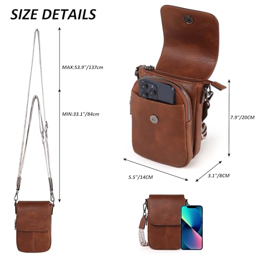 Small Crossbody Bags for Women, Small Purses with Card Slots Phone Purse Wide Adjustable Strap4