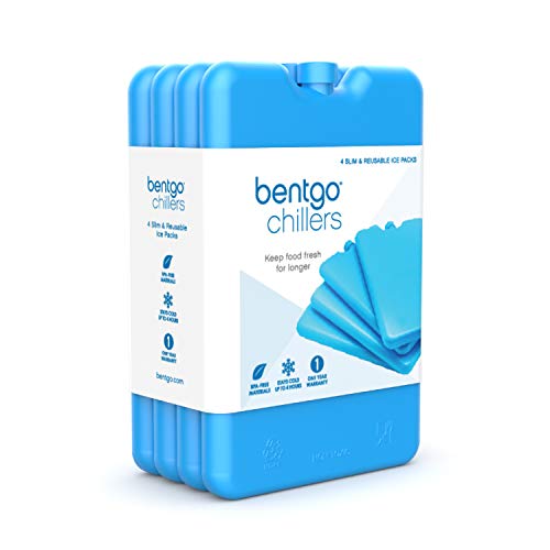Bentgo Ice Lunch Chillers - Ultra-Thin Ice Packs Perfect For Everyday Use In Lunch Bags, Lunch Boxes And Coolers - 4 Pack (Blue) #TOP6
