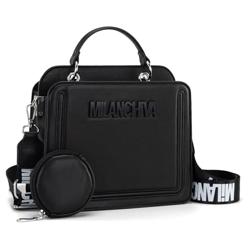 Milan Chiva Women Tote Handbag Cute Top-handle Purse with Coin Pouch MC-279BK